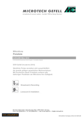 Microtech Gefell Preisliste Mikrofone 2016 deutsch
