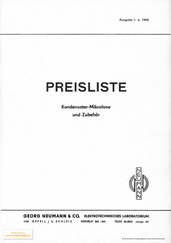 Neumann Gefell Preisliste 1968 deutsch